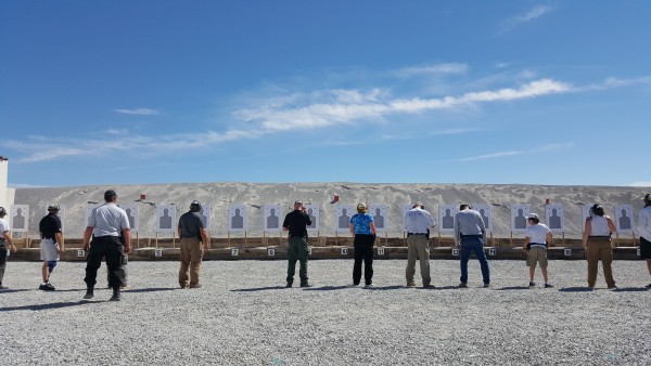 Handgun training course, FrontSight. Marie in the blue shirt.