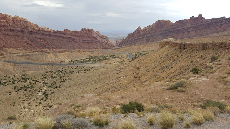 Part of Capital Reef National Park, from a view point on I-70, Utah